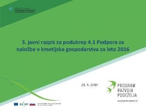 3 javni razpis za podukrep 4 1 Podpora