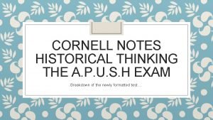 Cornell notes history