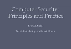 Computer Security Principles and Practice Fourth Edition By