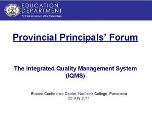 Integrated quality management system in education