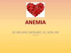 ANEMIA BY MELANIE MORANO JD MSN RN Thinglink