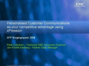 Personalised customer communication