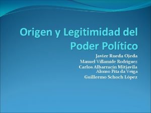 Origen y Legitimidad del Poder Poltico Javier Rueda
