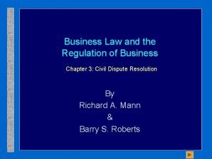 Business Law and the Regulation of Business Chapter