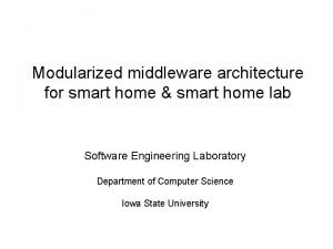 Modularized middleware architecture for smart home smart home