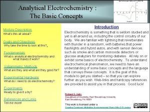 Analytical electrochemistry