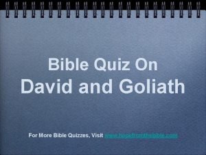 David and goliath questions