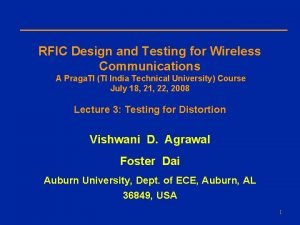 RFIC Design and Testing for Wireless Communications A