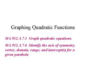Graphing a quadratic function