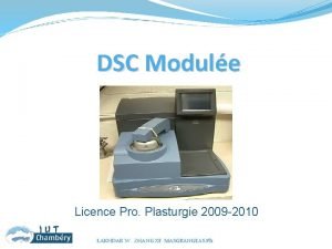 DSC Module Licence Pro Plasturgie 2009 2010 LAKHDAR