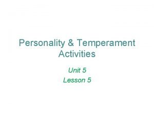 5 temperaments