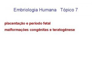 Embriologia Humana Tpico 7 placentao e perodo fetal
