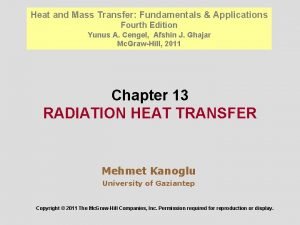 Fundamental of heat and mass transfer