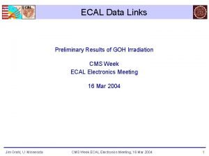 ECAL Data Links Preliminary Results of GOH Irradiation