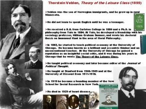 Thorstein Veblen Theory of the Leisure Class 1899