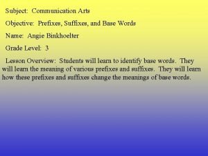 Suffix of communication