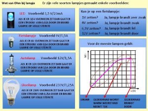 Wet van Ohm bij lampje Er zijn vele