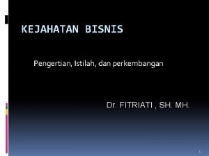 Pengertian kejahatan bisnis