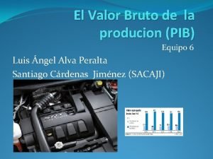 El Valor Bruto de la producion PIB Equipo