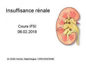 Insuffisance rnale Cours IFSI 06 02 2018 Dr