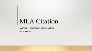 Mla cover page