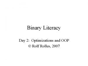 Binary literacy