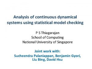 Analysis of continuous dynamical systems using statistical model