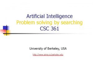 Problem solving by searching in artificial intelligence