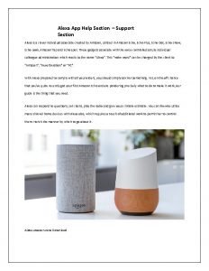 Alexa App Help Section Support Section Alexa is