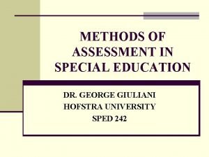 Assessment process in special education