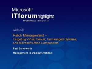 Virtual server patch management