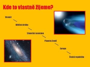 Kde to vlastn ijeme Vesmr Mln drha Slunen