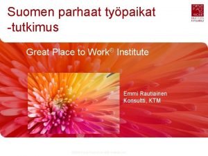 Suomen parhaat typaikat tutkimus Great Place to Work