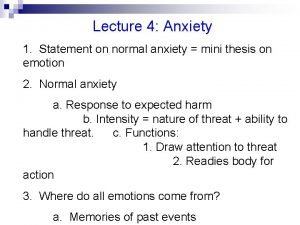 Neurotic anxiety example