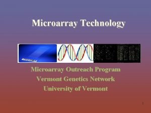 Microarray Technology Microarray Outreach Program Vermont Genetics Network