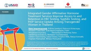 THAC 0204 Integrated Gender Affirmative Hormone Treatment Services