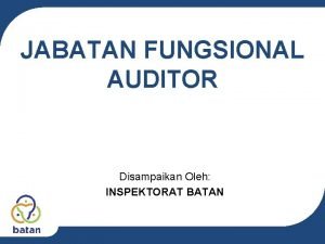 Jabatan fungsional auditor inspektorat