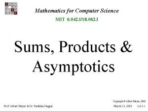Mathematics for Computer Science MIT 6 042 J18