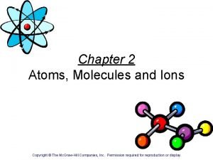 Chapter 2 Atoms Molecules and Ions Copyright The