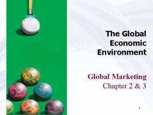 The Global Economic Environment Global Marketing Chapter 2