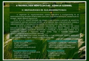 A TECHNOLGIA MRFLDKVEI KMIKUS SZEMMEL IV MEZGAZDASG S