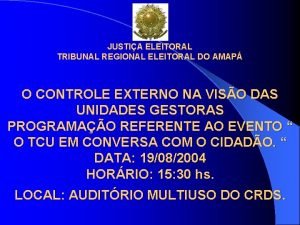 JUSTIA ELEITORAL TRIBUNAL REGIONAL ELEITORAL DO AMAP O