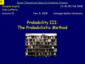Great Theoretical Ideas In Computer Science Anupam Gupta