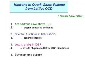 Hadrons in QuarkGluon Plasma from Lattice QCD T