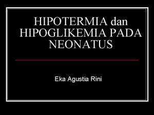 Hipoglikemia pada neonatus