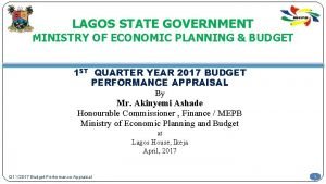 LAGOS STATE GOVERNMENT MINISTRY OF ECONOMIC PLANNING BUDGET