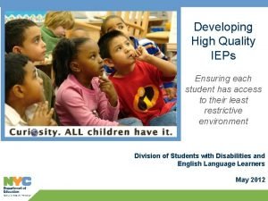 Quality services iep