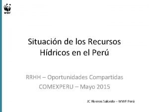 Situacin de los Recursos Hdricos en el Per