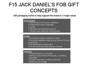 F 15 JACK DANIELS FOB GIFT CONCEPTS Gift