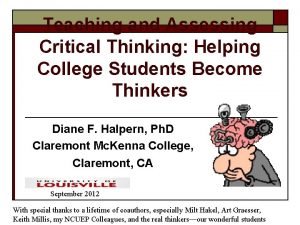 The halpern critical thinking assessment